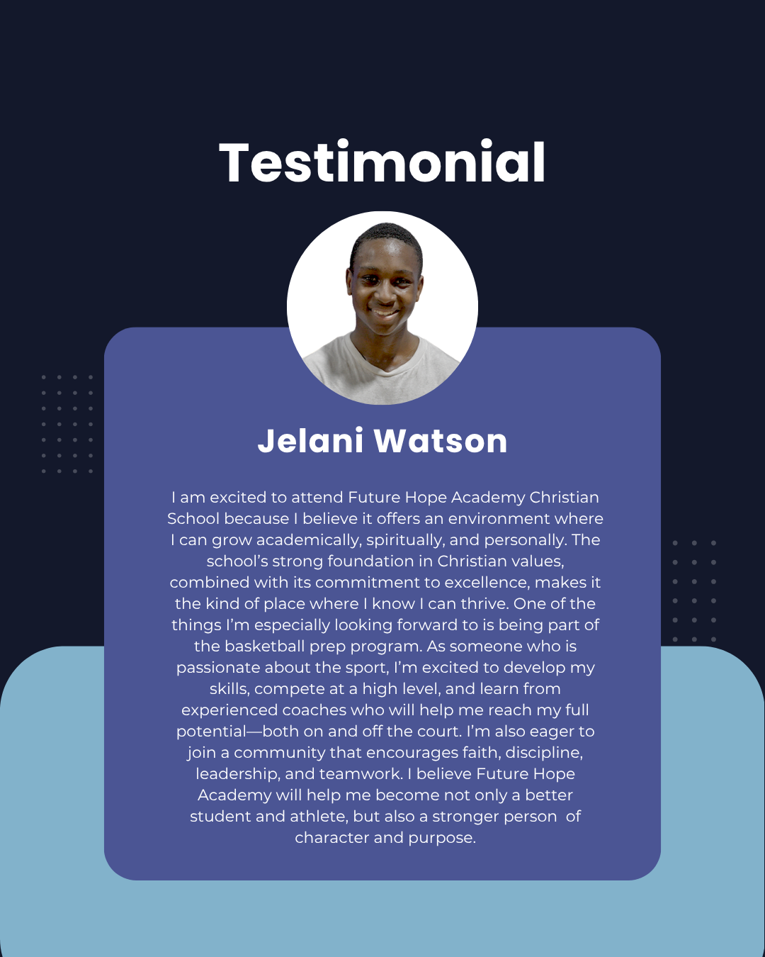 Jelani Watson testimonial